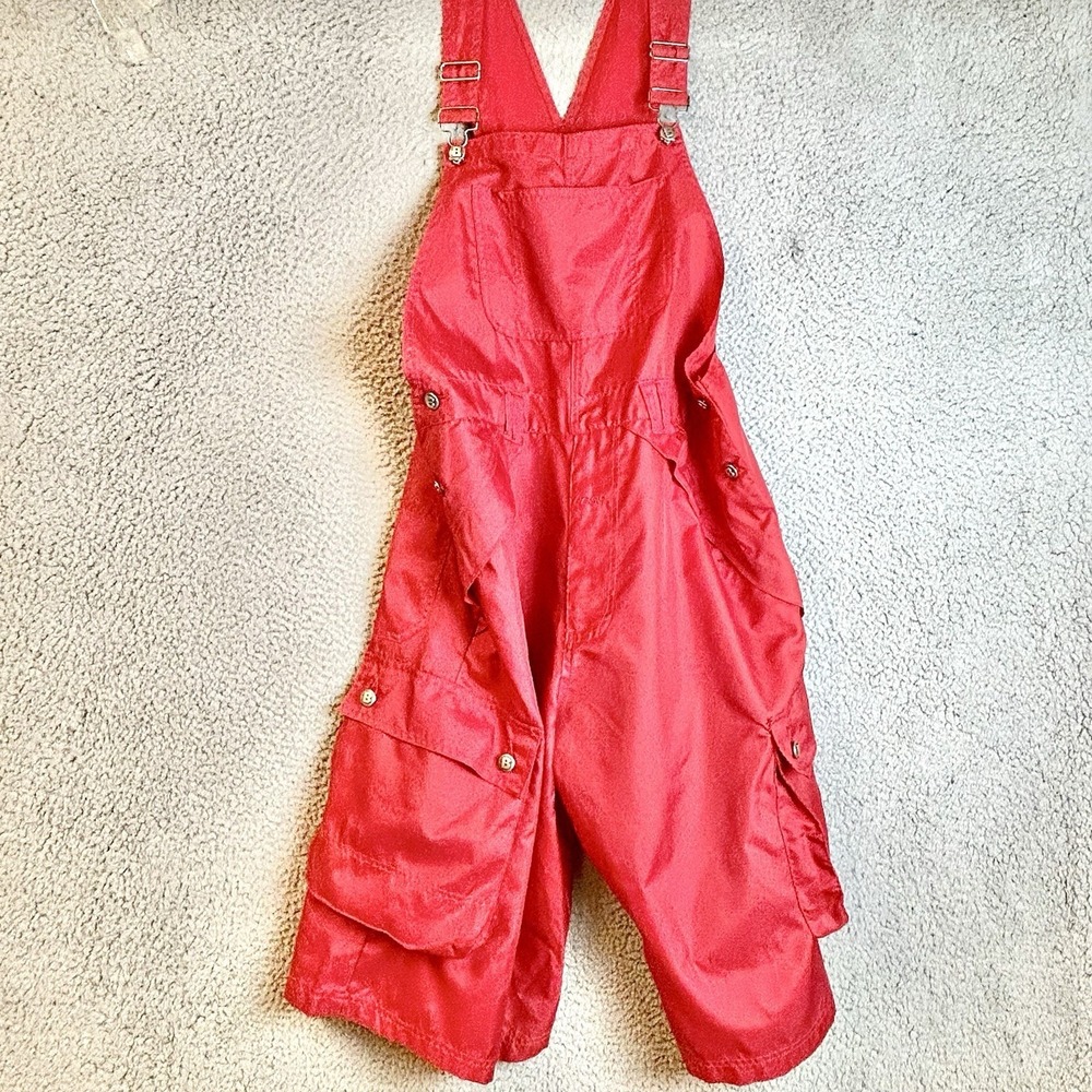 BOSS by IG Design Men's Baggy Overalls Red Size Large Cargo Pockets Hiphop Wear